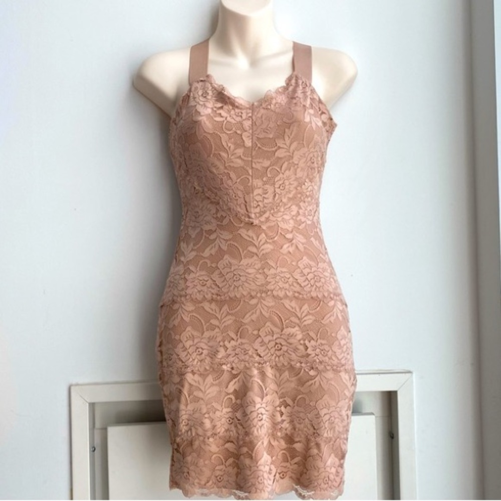 Guess lace nude pink dress
